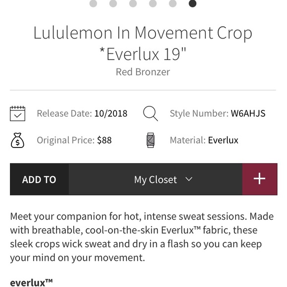 Like new Lululemon Everlux 19” crop red bronzer mauve - Picture 11 of 11